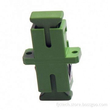 SC APC Simplex Flange Type Single Mode Fiber-optic Adapter with Zirconia Sleeve